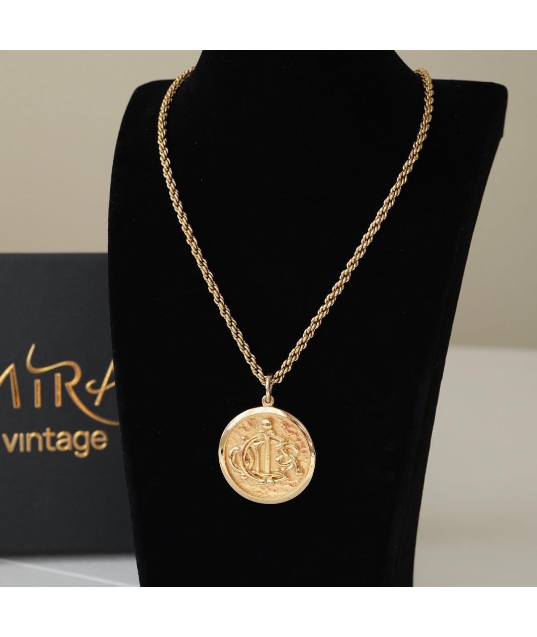 CHRISTIAN DIOR Золотое позолоченное колье, фото 6