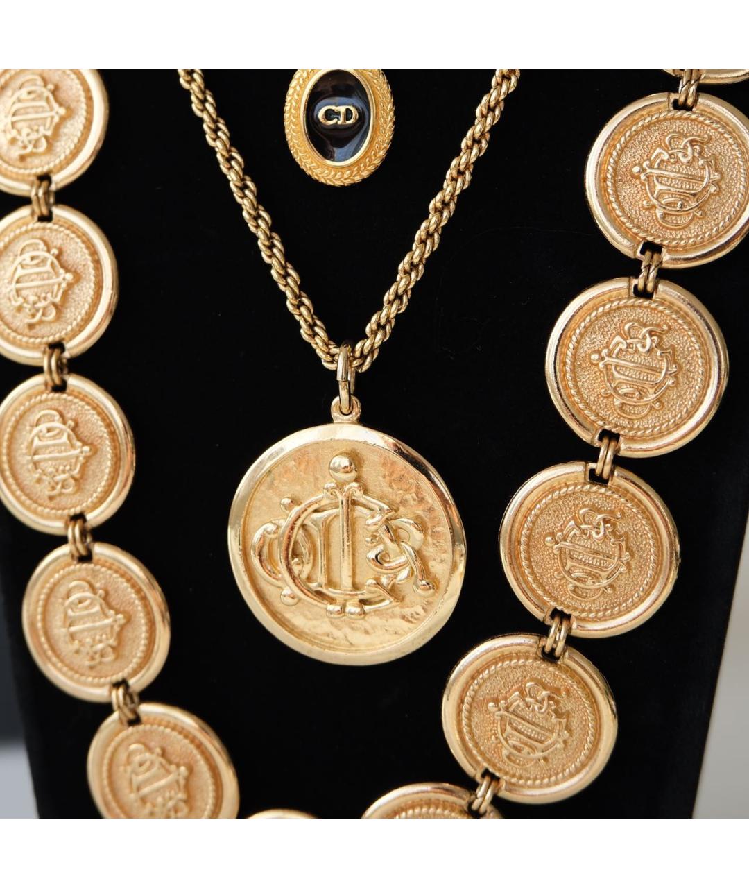 CHRISTIAN DIOR Золотое позолоченное колье, фото 8