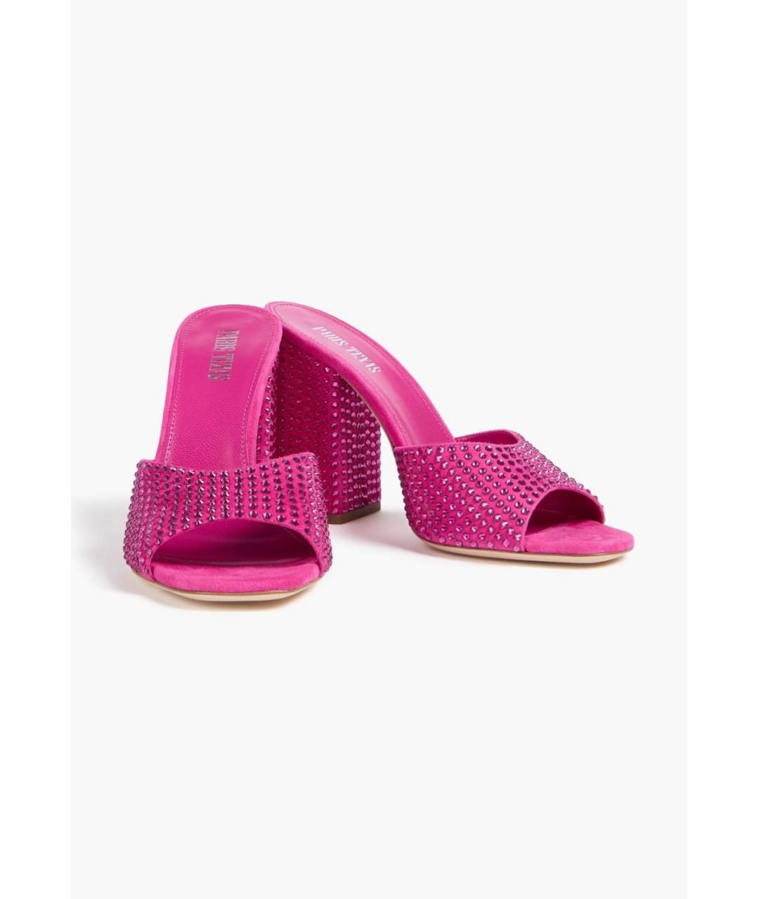 PARIS TEXAS Фуксия замшевые мюли, фото 2