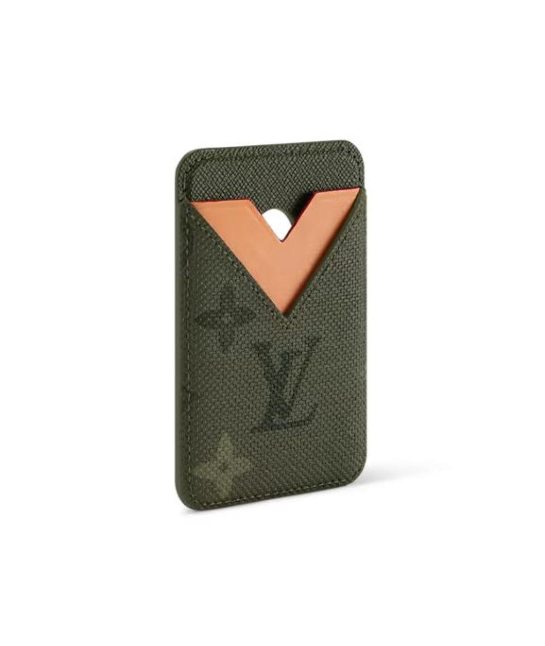 LOUIS VUITTON Хаки кожаный кардхолдер, фото 2
