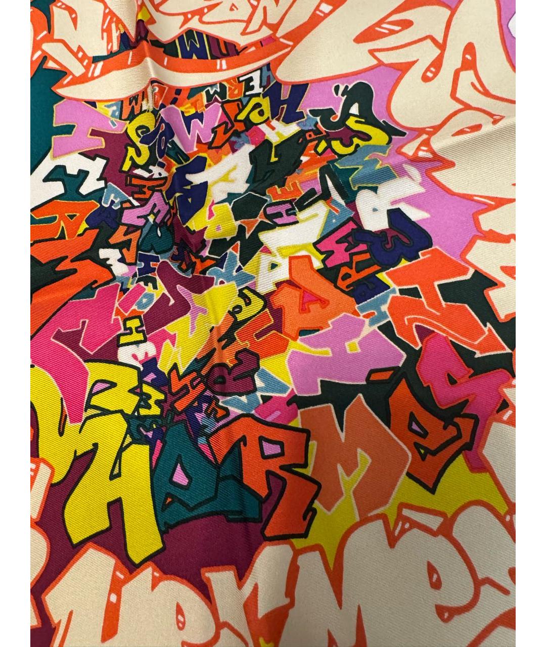 HERMES Красный шелковый платок, фото 3