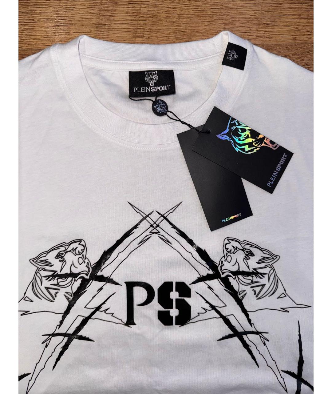 PLEIN SPORT Белая хлопковая футболка, фото 3