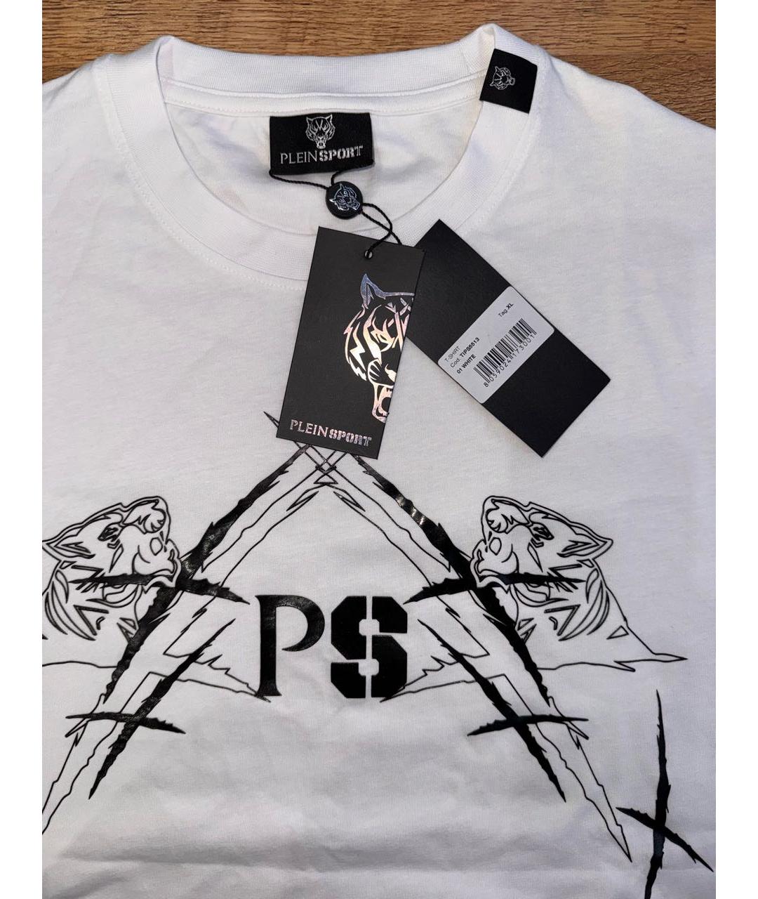 PLEIN SPORT Белая хлопковая футболка, фото 4