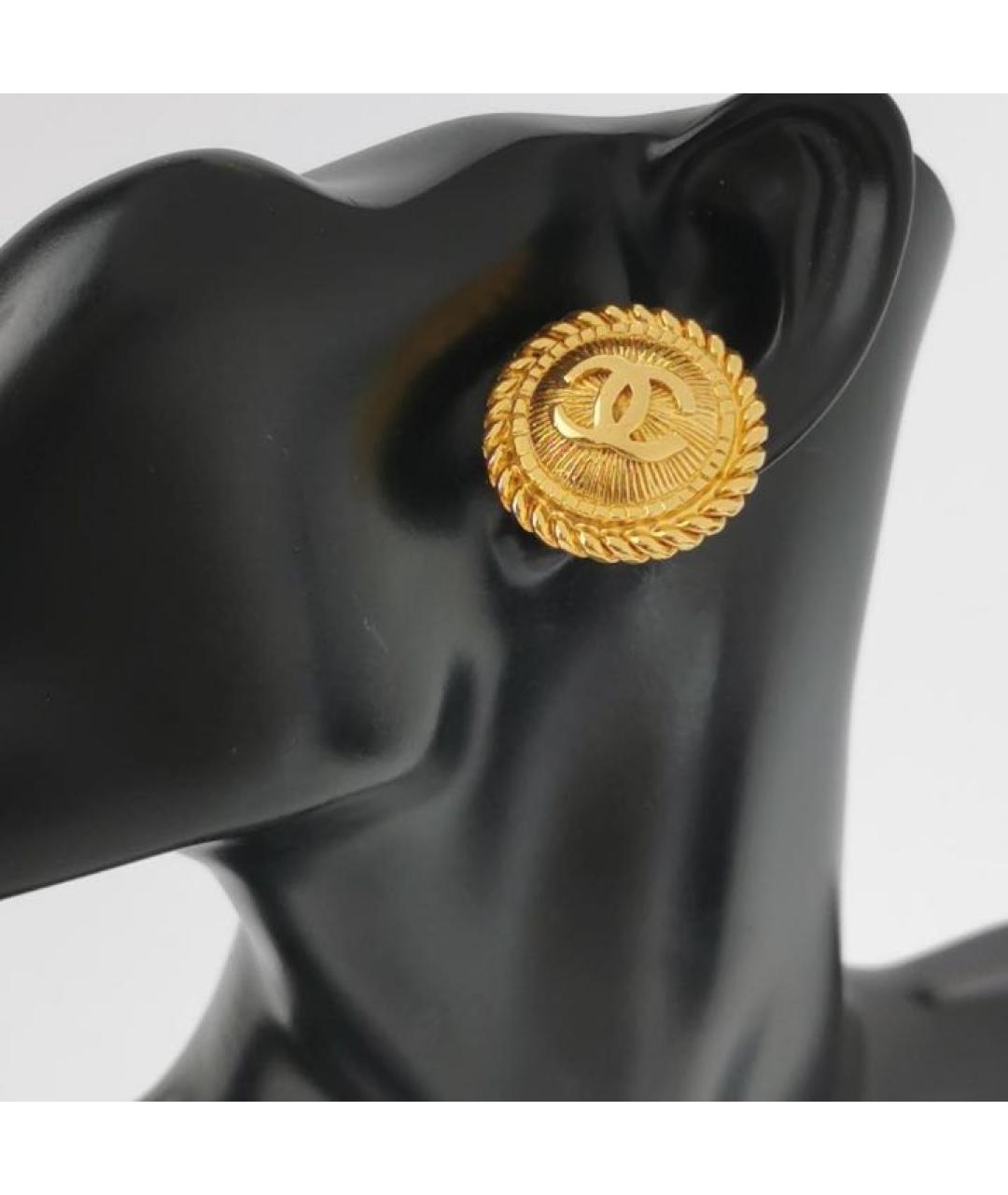 CHANEL Золотые позолоченные клипсы, фото 2