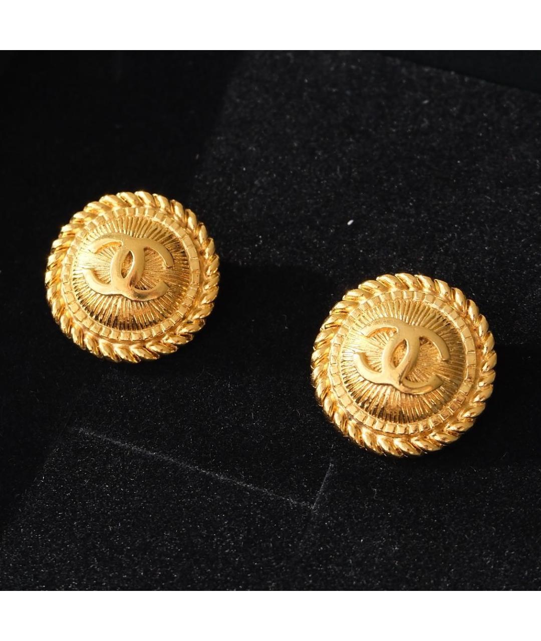 CHANEL Золотые позолоченные клипсы, фото 7