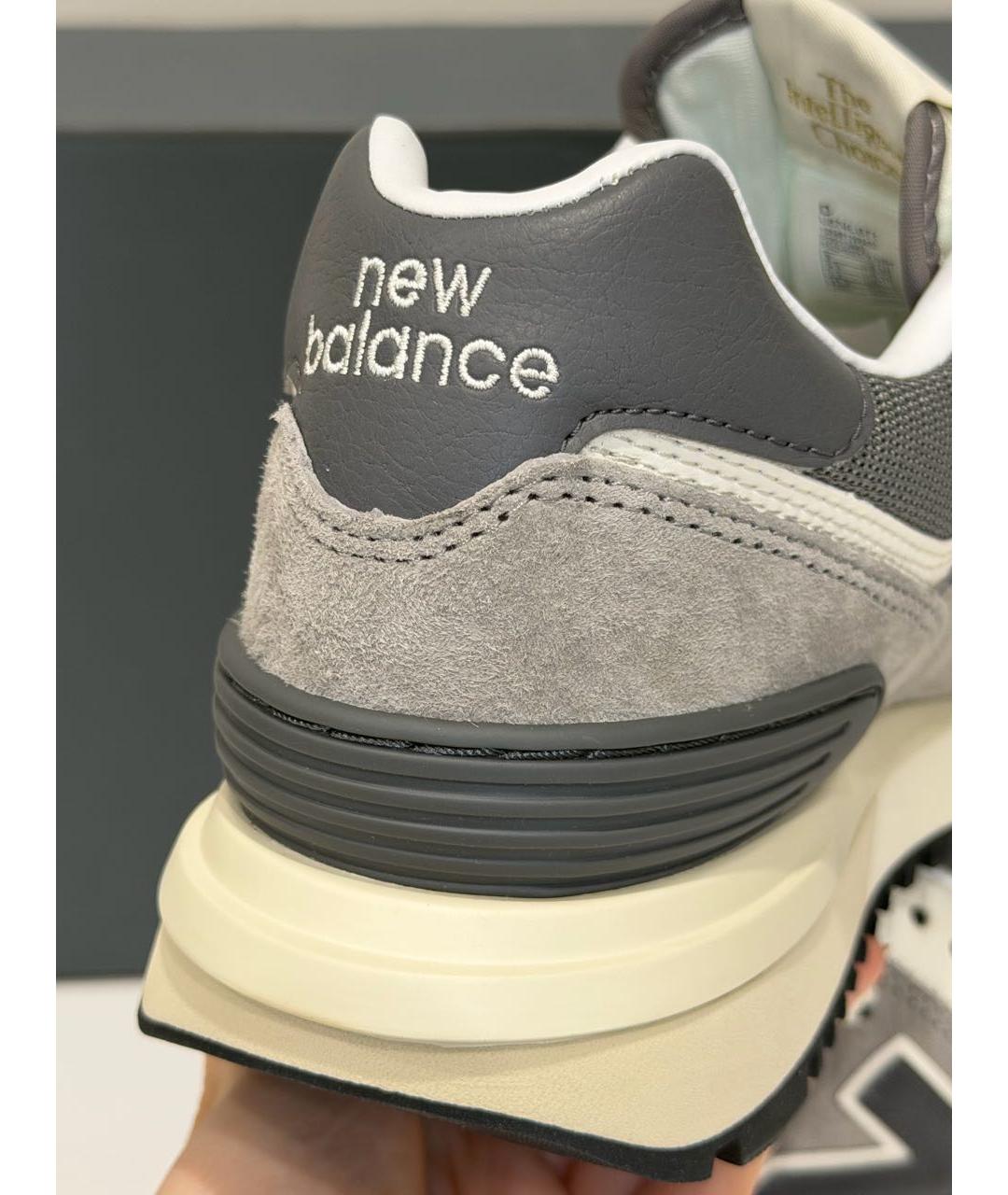 NEW BALANCE Серые замшевые низкие кроссовки / кеды, фото 4