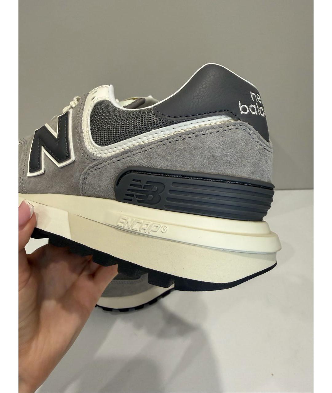 NEW BALANCE Серые замшевые низкие кроссовки / кеды, фото 7