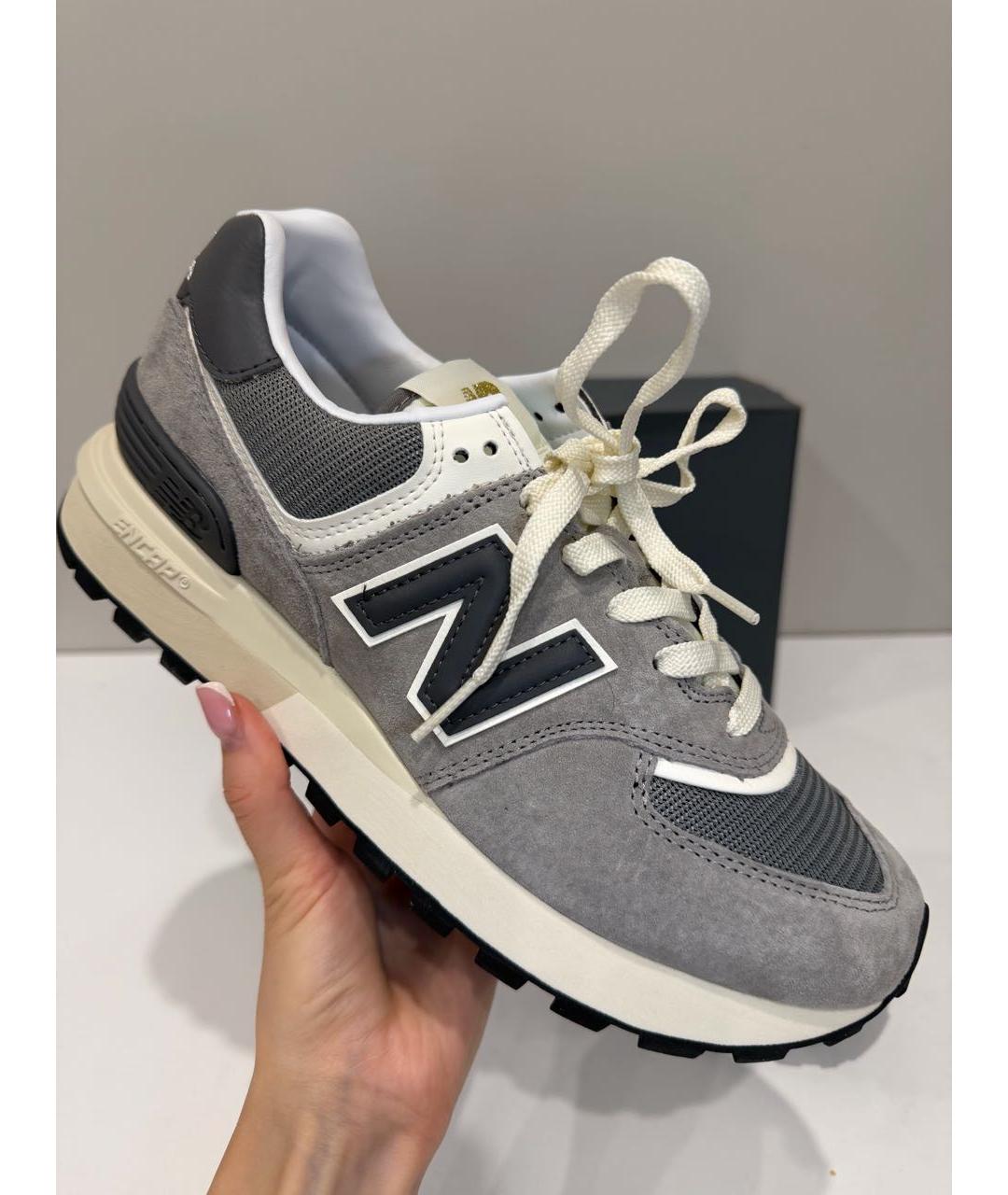 NEW BALANCE Серые замшевые низкие кроссовки / кеды, фото 9