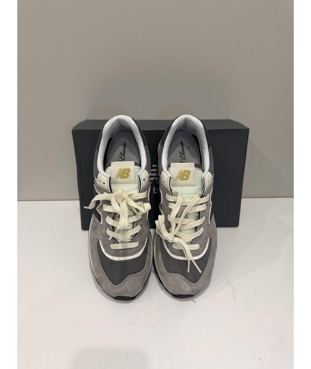 NEW BALANCE Серые замшевые низкие кроссовки / кеды, фото 2