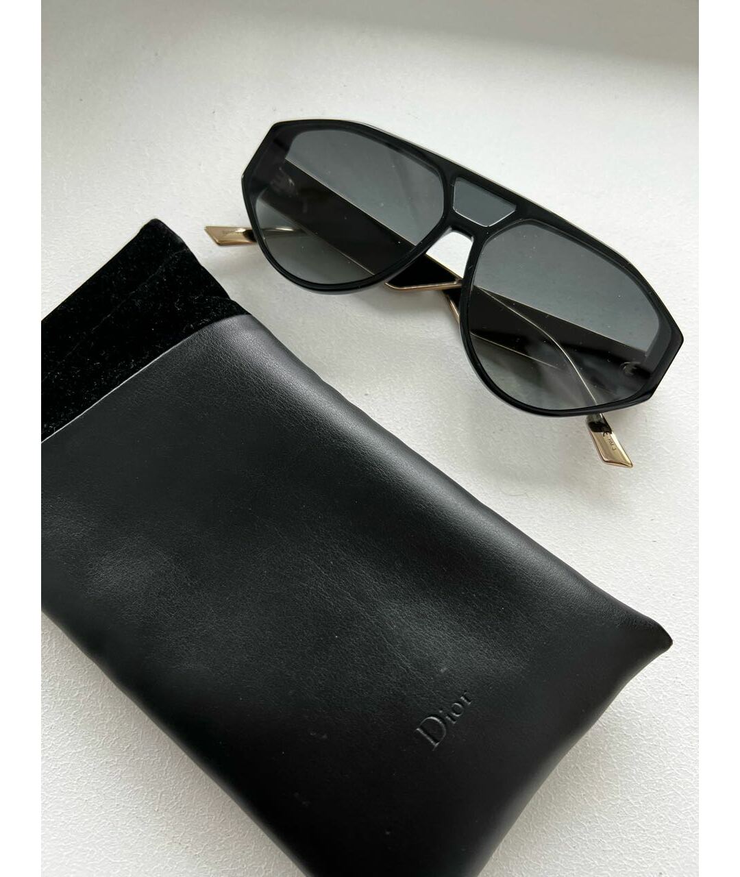 CHRISTIAN DIOR PRE-OWNED Черные пластиковые солнцезащитные очки, фото 4