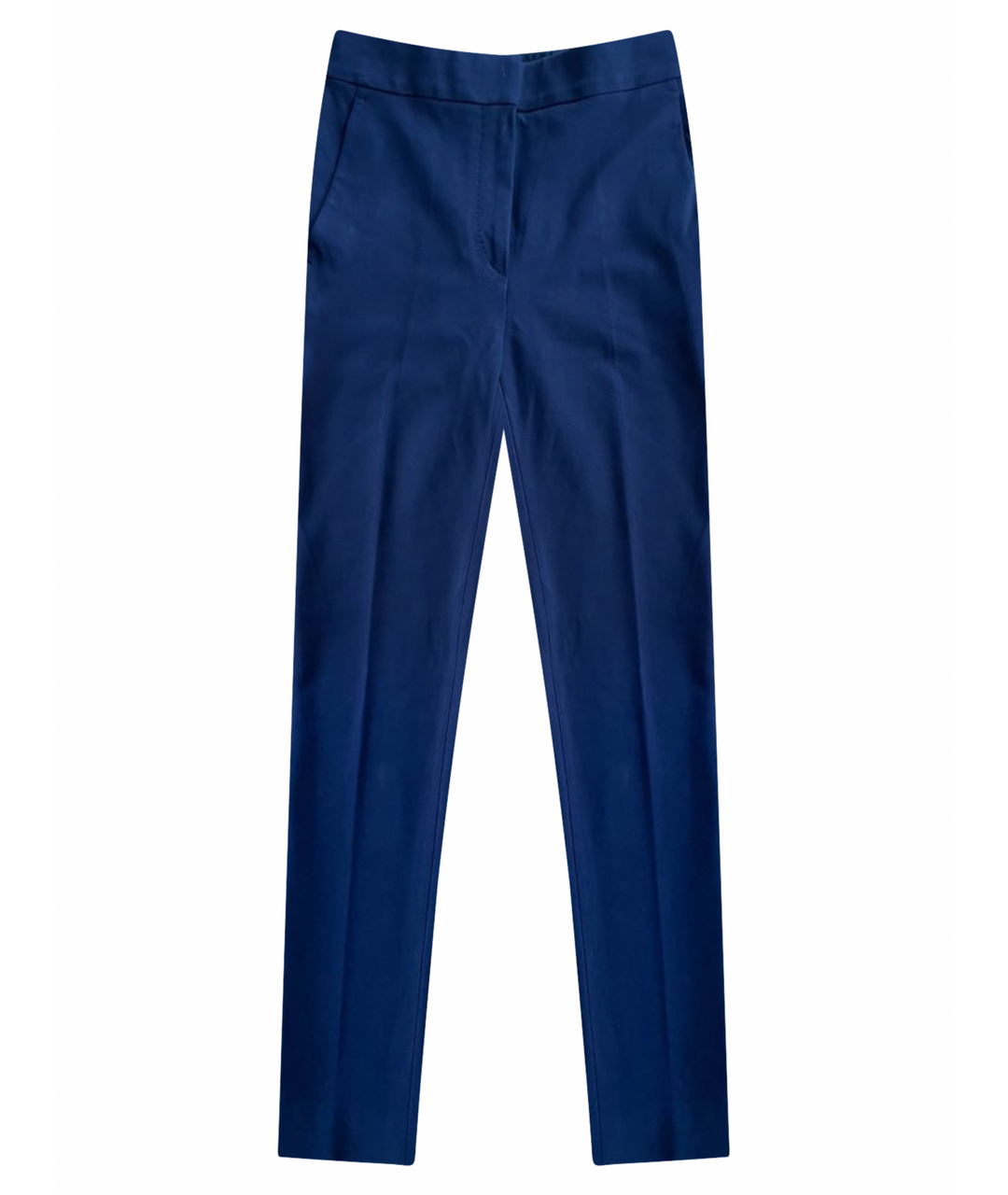MAX MARA Темно-синие хлопковые классические брюки, фото 1