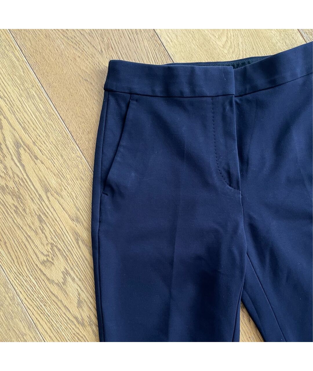MAX MARA Темно-синие хлопковые классические брюки, фото 3