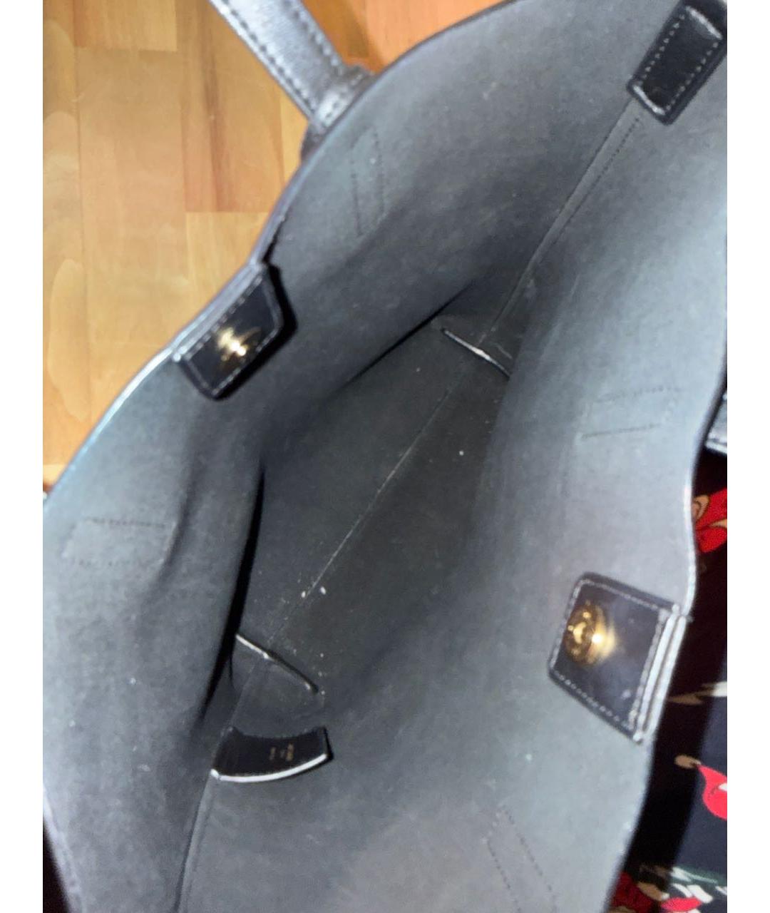 SAINT LAURENT Черная кожаная сумка тоут, фото 4