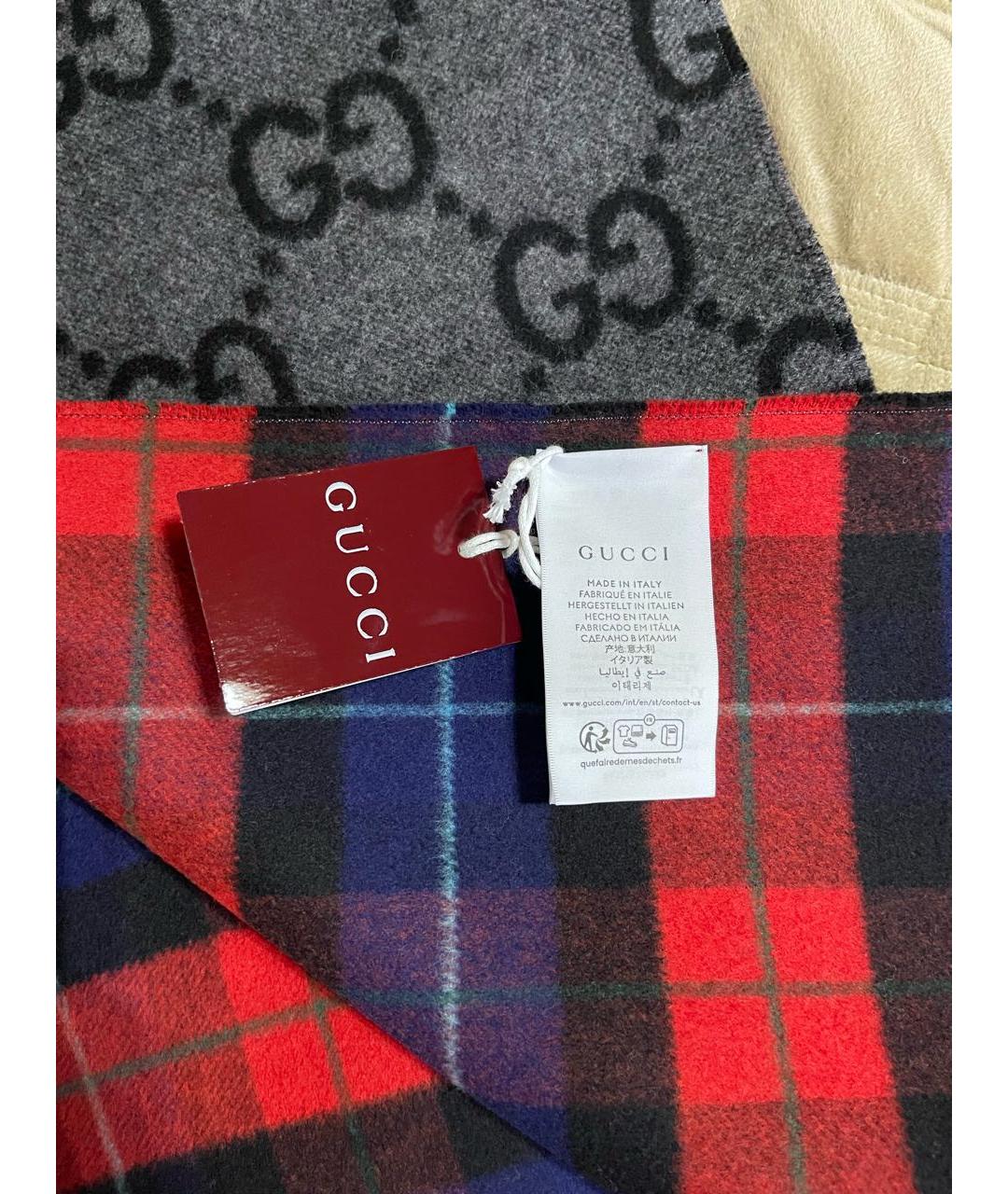 GUCCI Мульти шерстяной шарф, фото 5