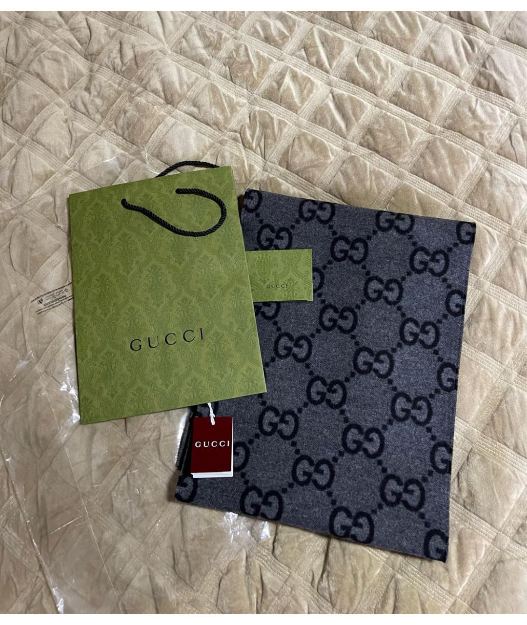 GUCCI Мульти шерстяной шарф, фото 4