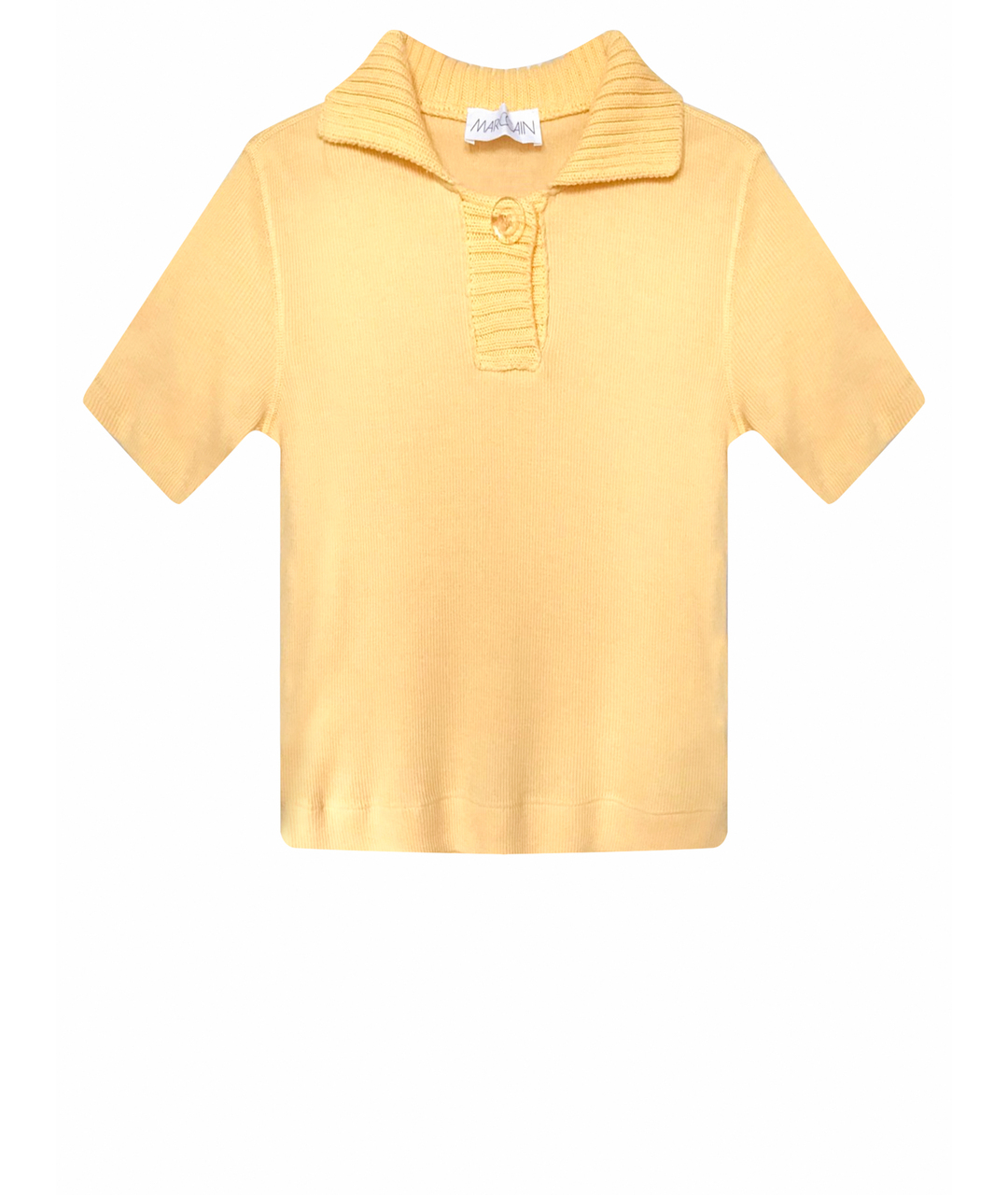 MARC CAIN Желтая хлопковая футболка, фото 1