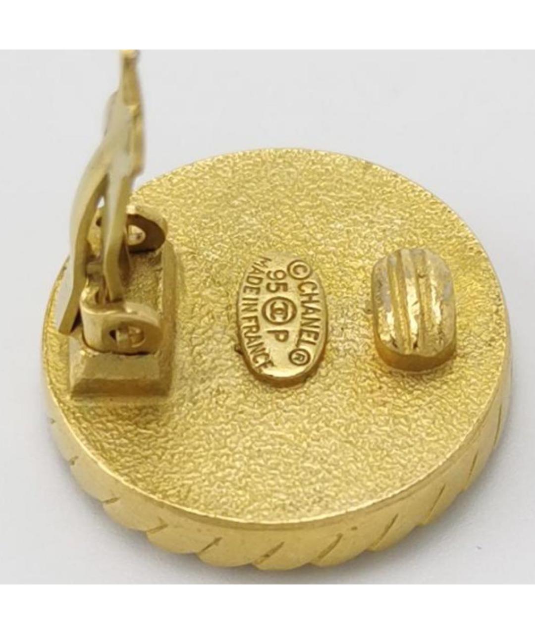 CHANEL Черные позолоченные клипсы, фото 4