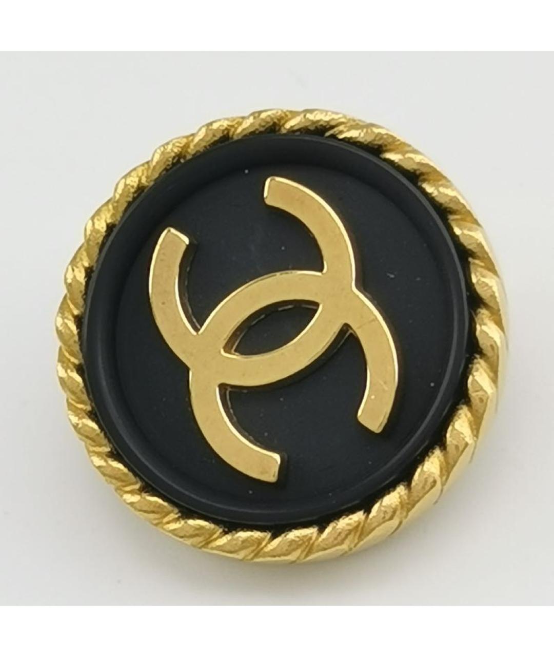 CHANEL Черные позолоченные клипсы, фото 6