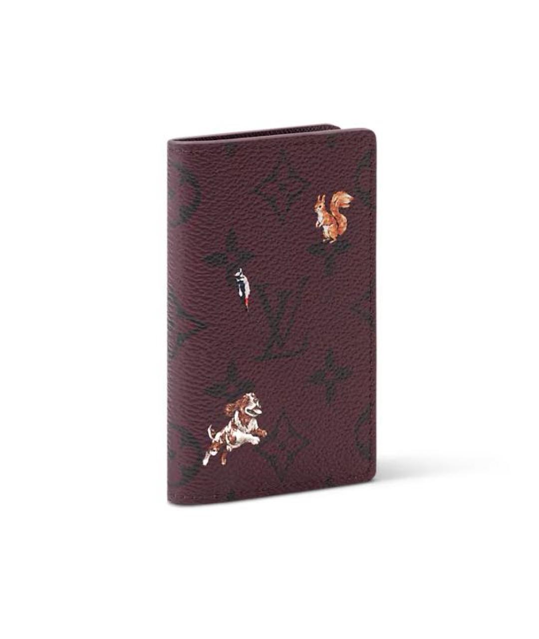 LOUIS VUITTON Бордовый кожаный кошелек, фото 2