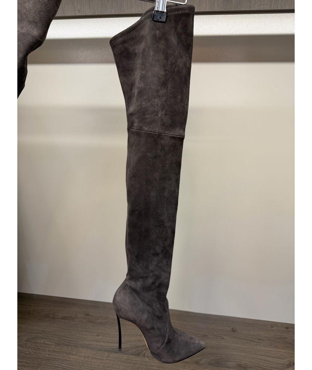 CASADEI Серые замшевые ботфорты, фото 7