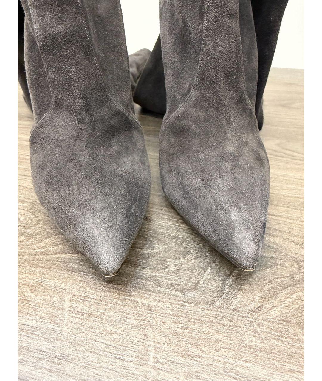 CASADEI Серые замшевые ботфорты, фото 2