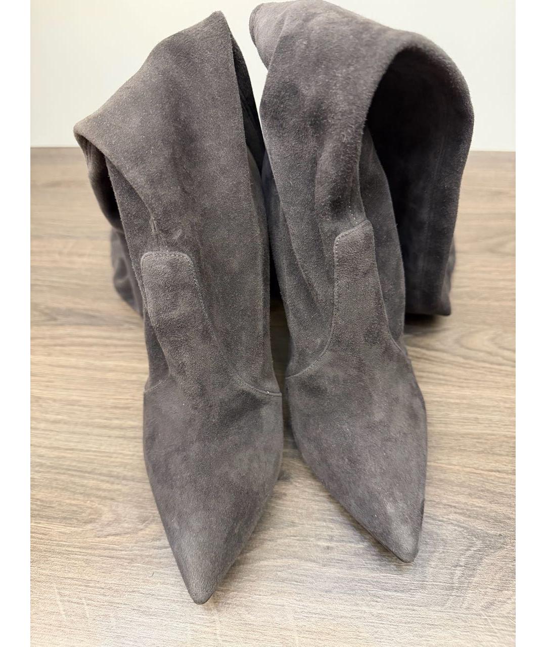CASADEI Серые замшевые ботфорты, фото 3