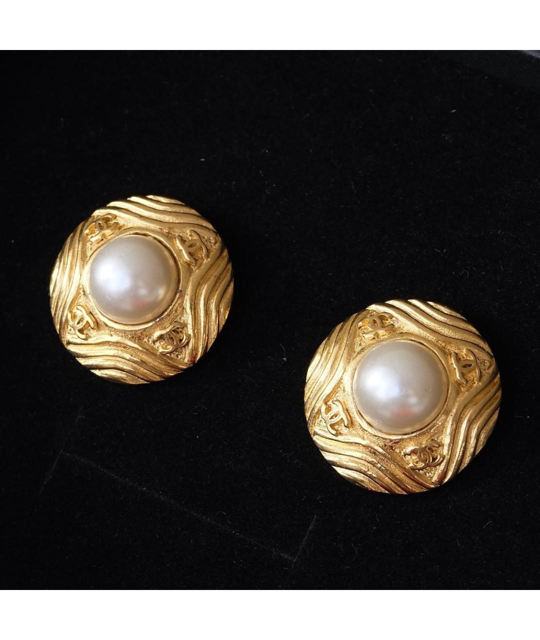 CHANEL Золотые позолоченные клипсы, фото 6