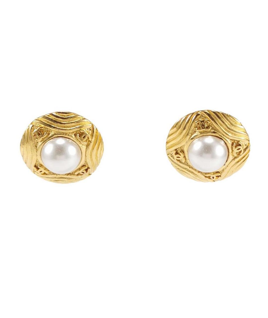 CHANEL Золотые позолоченные клипсы, фото 1