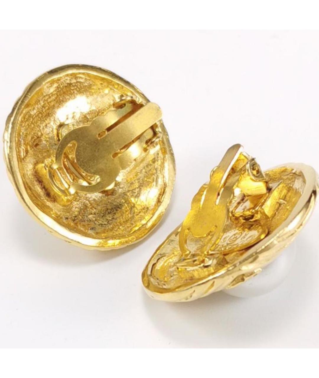 CHANEL Золотые позолоченные клипсы, фото 3