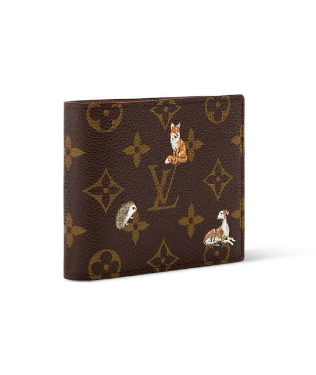 LOUIS VUITTON Коричневый кожаный кошелек, фото 2