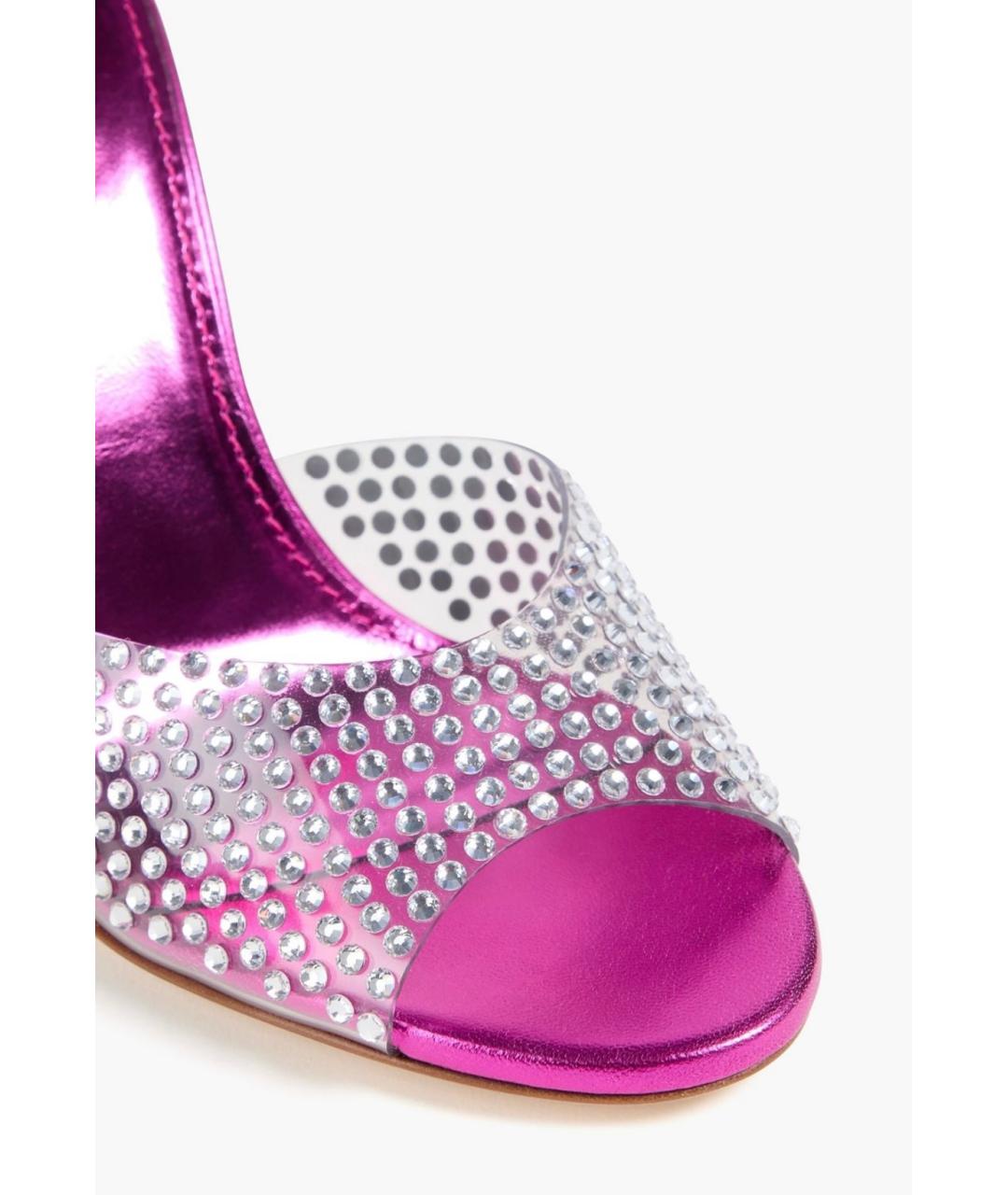 PARIS TEXAS Розовые текстильные мюли, фото 4