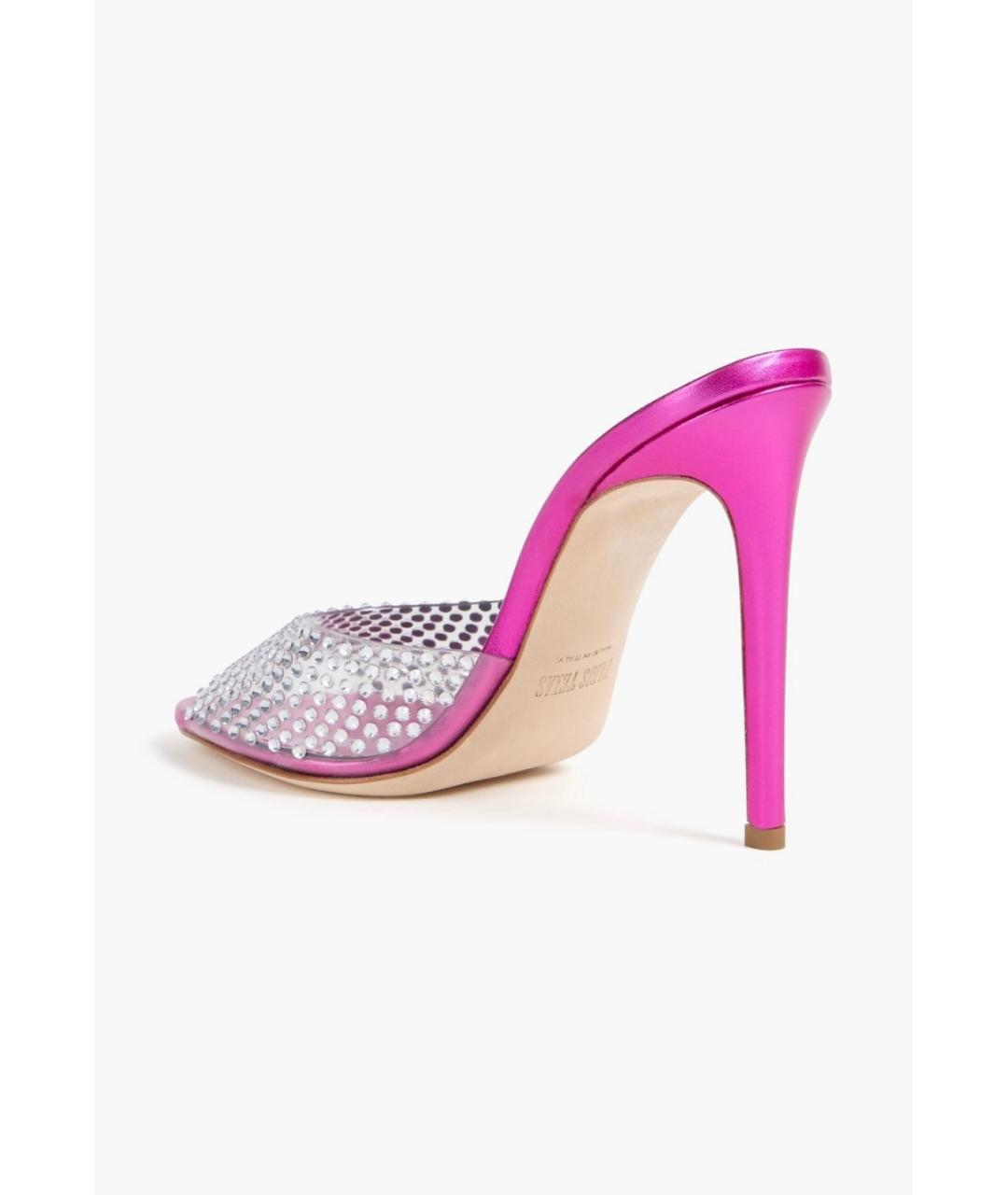 PARIS TEXAS Розовые текстильные мюли, фото 3