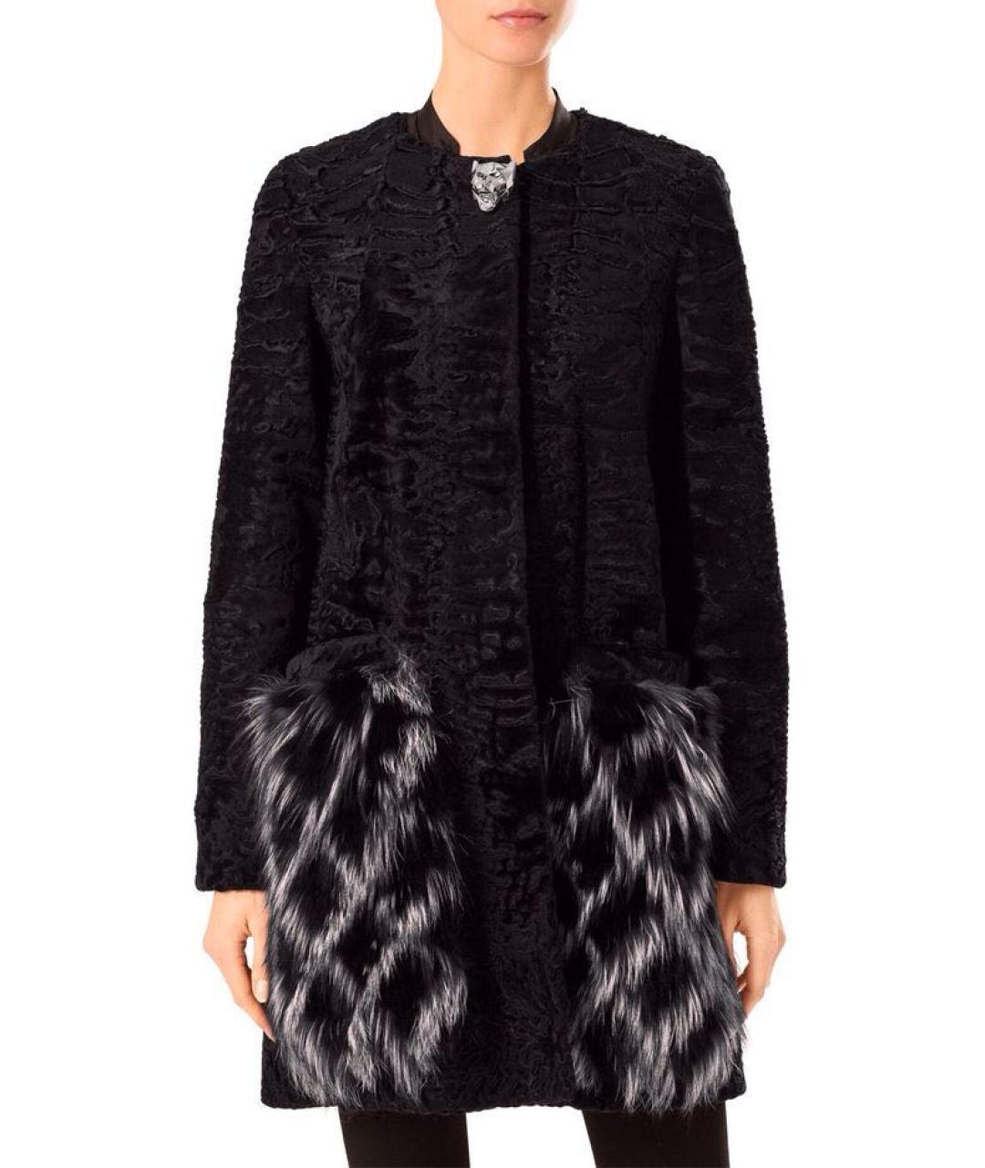 PHILIPP PLEIN Черная меховая шуба, фото 2