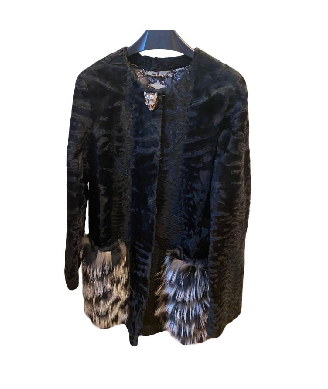 PHILIPP PLEIN Черная меховая шуба, фото 4