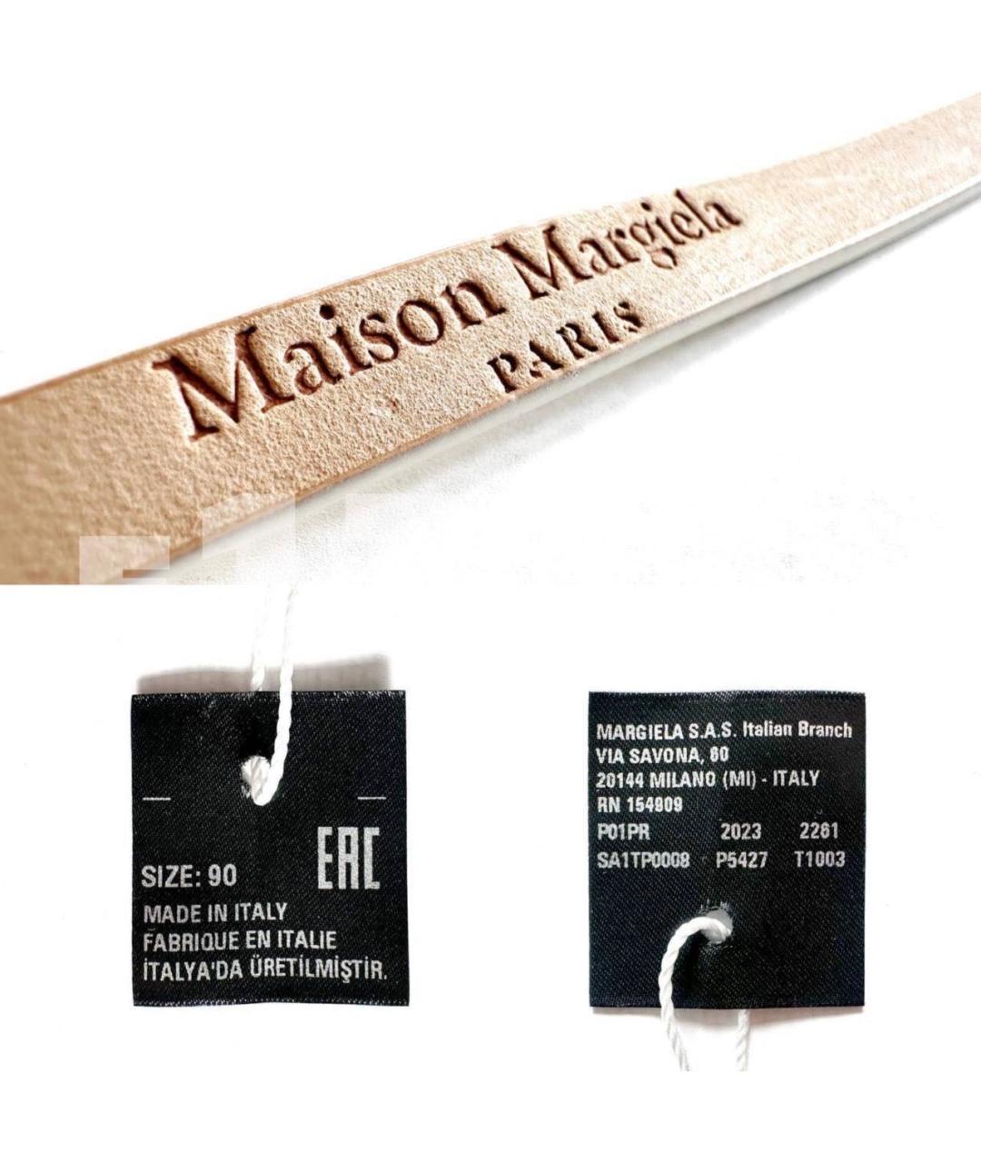 MAISON MARGIELA Белый кожаный ремень, фото 4