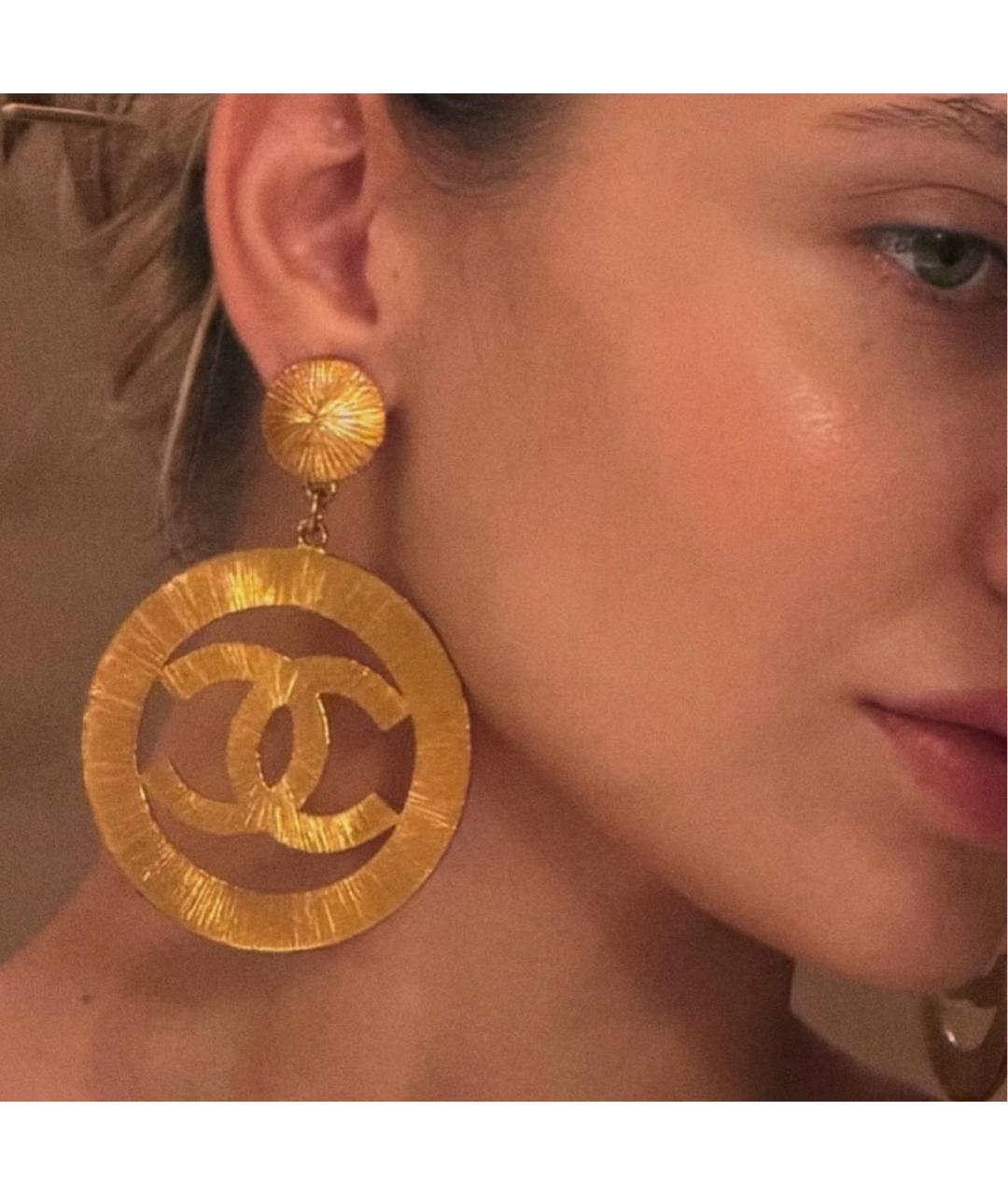 CHANEL Золотые позолоченные клипсы, фото 8