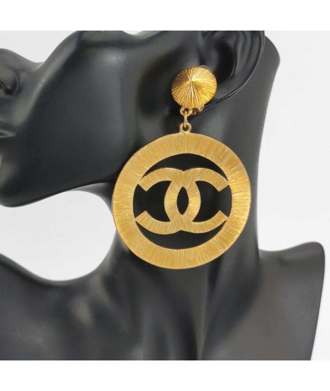 CHANEL Золотые позолоченные клипсы, фото 2