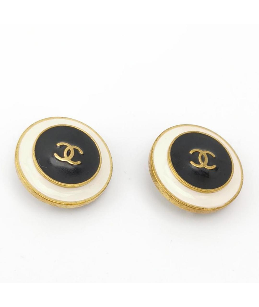 CHANEL Черные металлические клипсы, фото 3