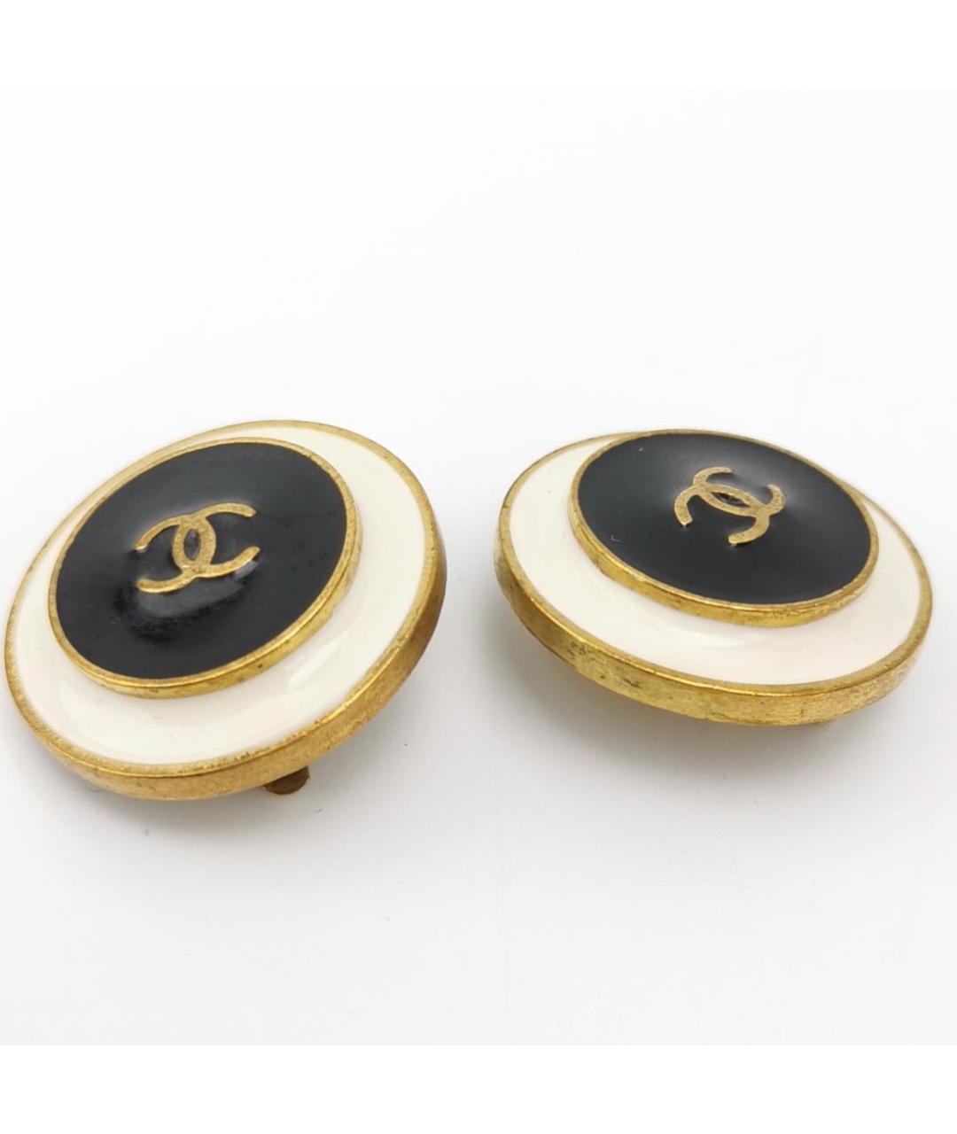 CHANEL Черные металлические клипсы, фото 6