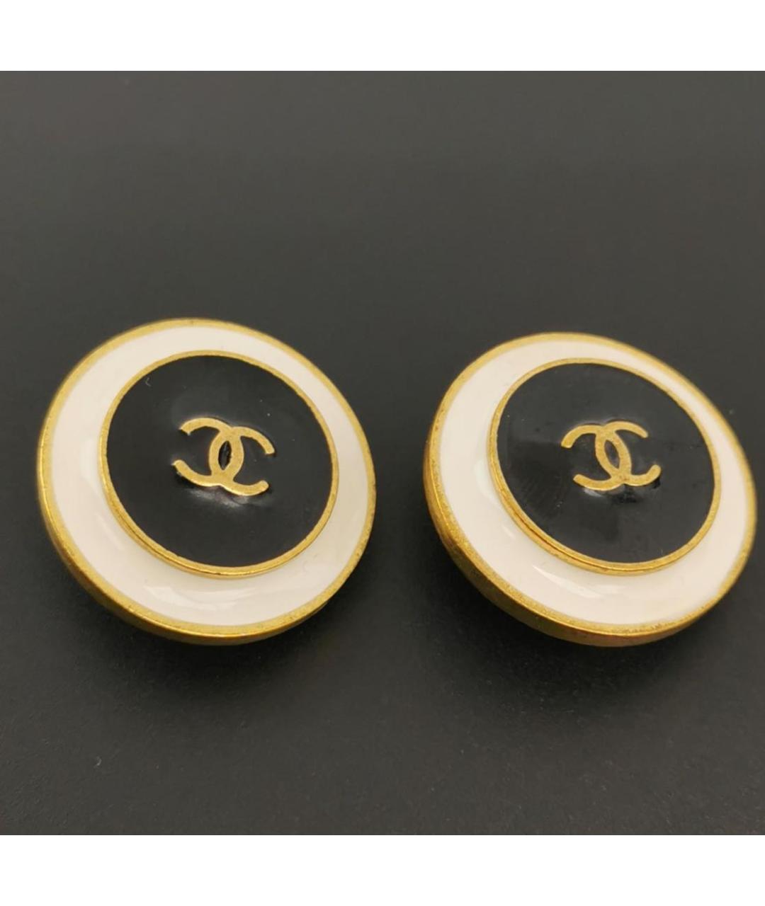 CHANEL Черные металлические клипсы, фото 7