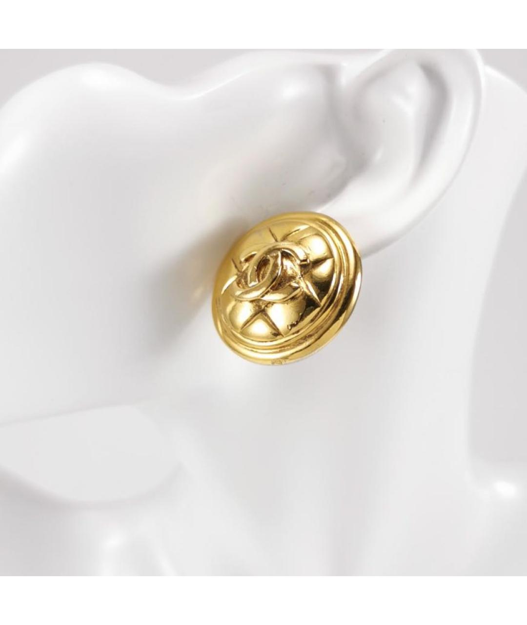 CHANEL Золотые металлические клипсы, фото 2