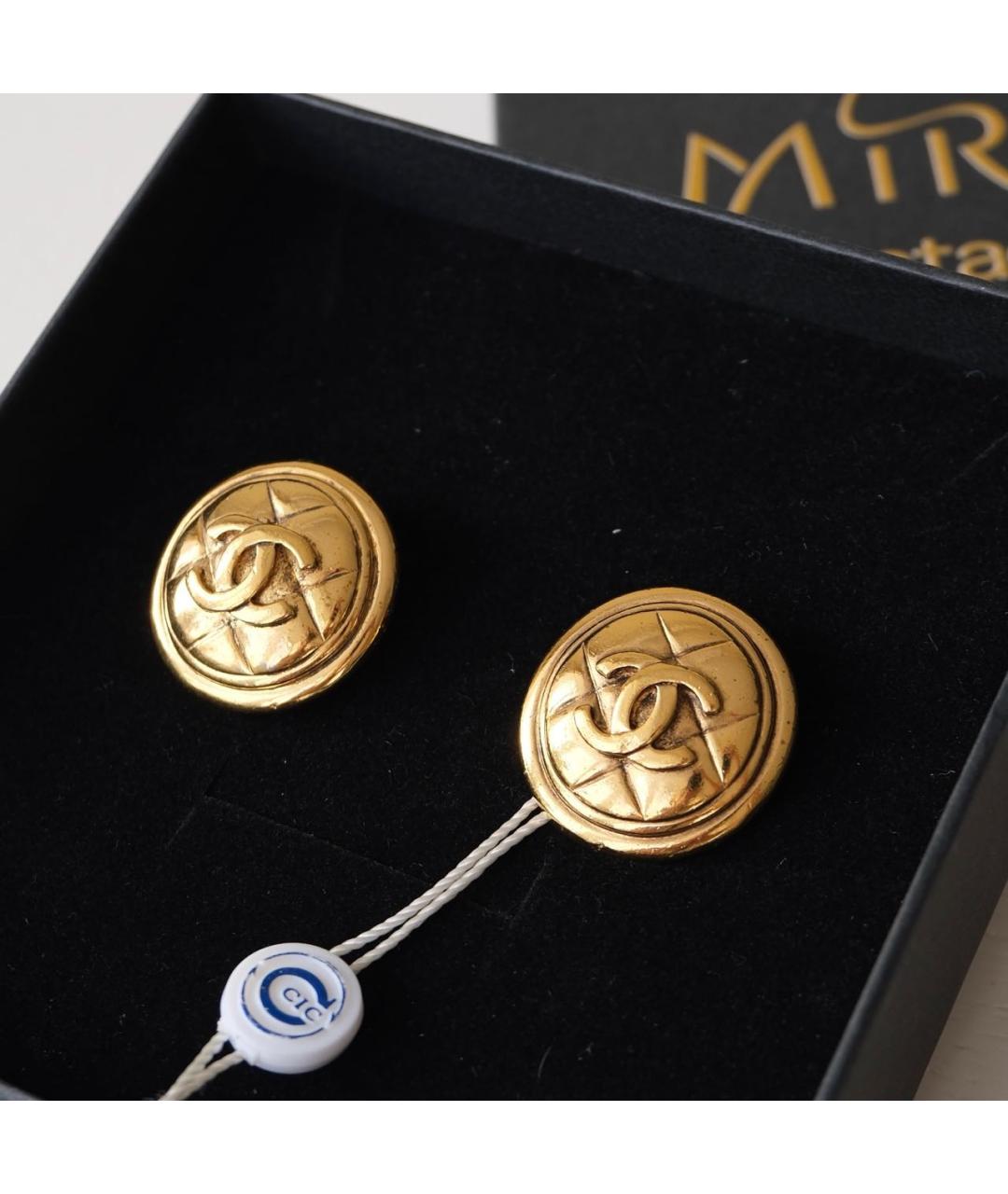 CHANEL Золотые металлические клипсы, фото 8