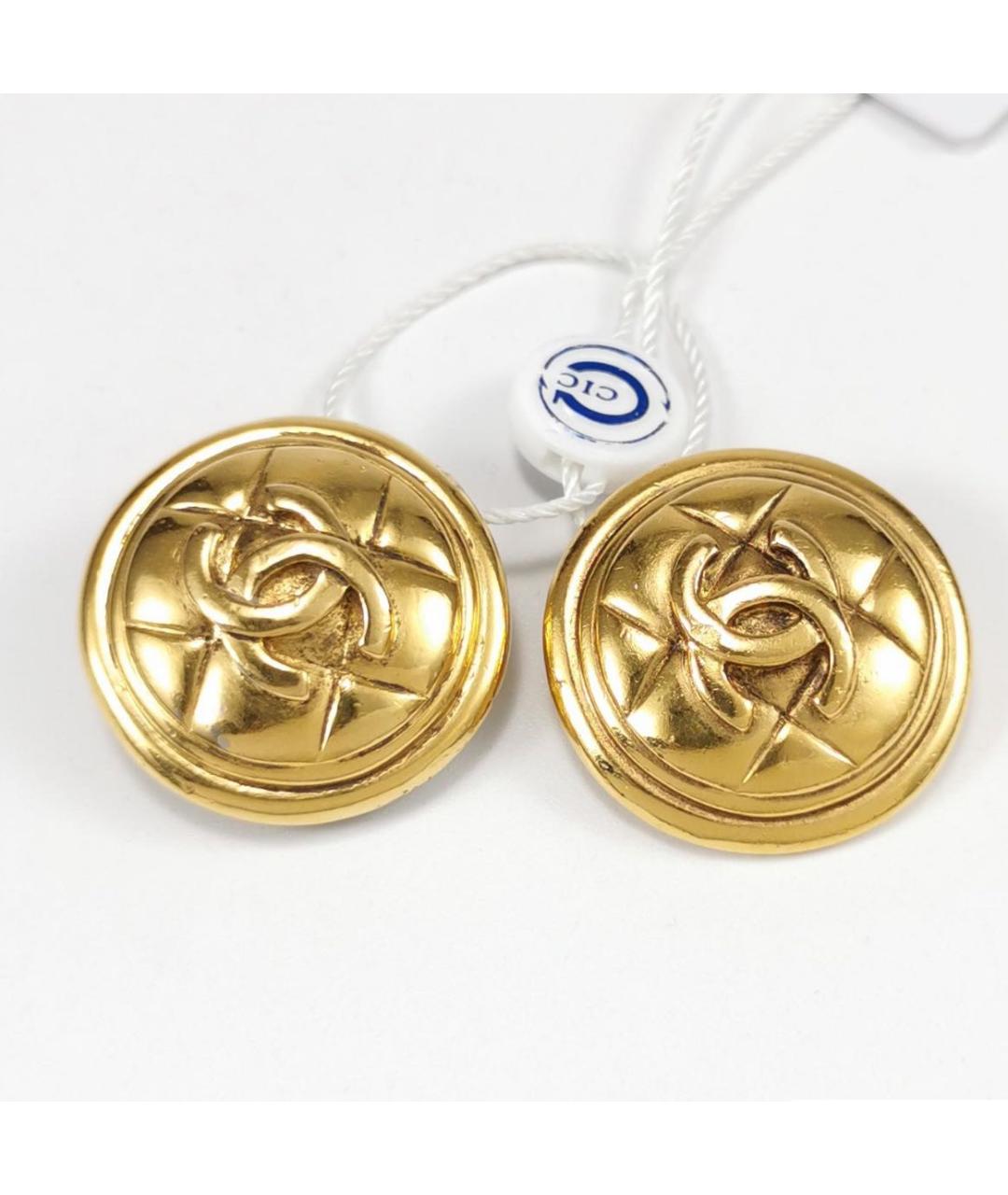 CHANEL Золотые металлические клипсы, фото 3