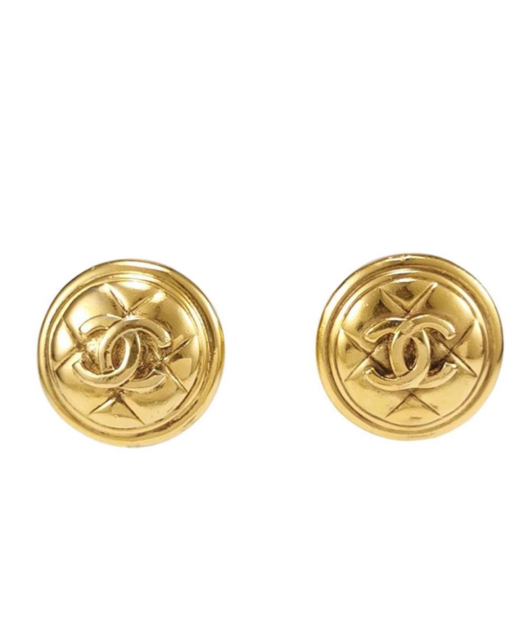 CHANEL Золотые металлические клипсы, фото 1