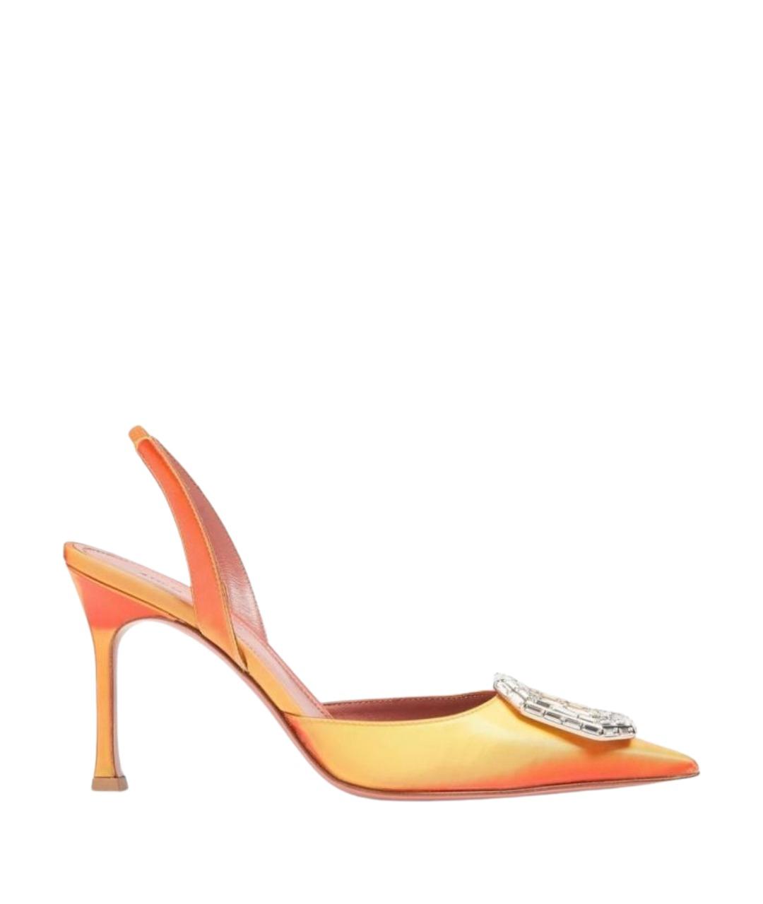 Amina Muaddi Оранжевое текстильные туфли, фото 1