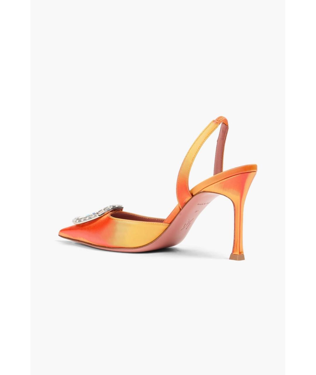 Amina Muaddi Оранжевое текстильные туфли, фото 3