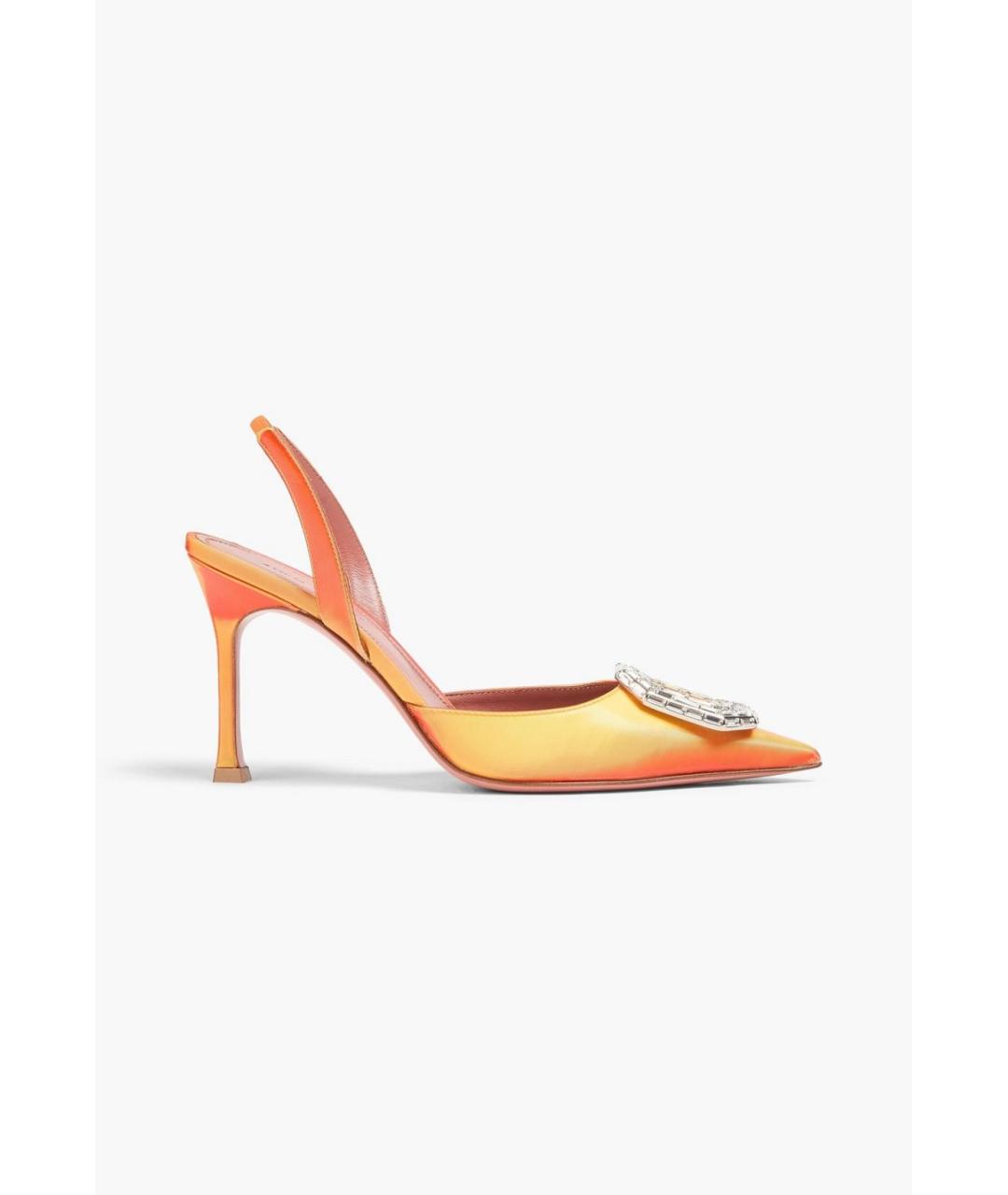 Amina Muaddi Оранжевое текстильные туфли, фото 4
