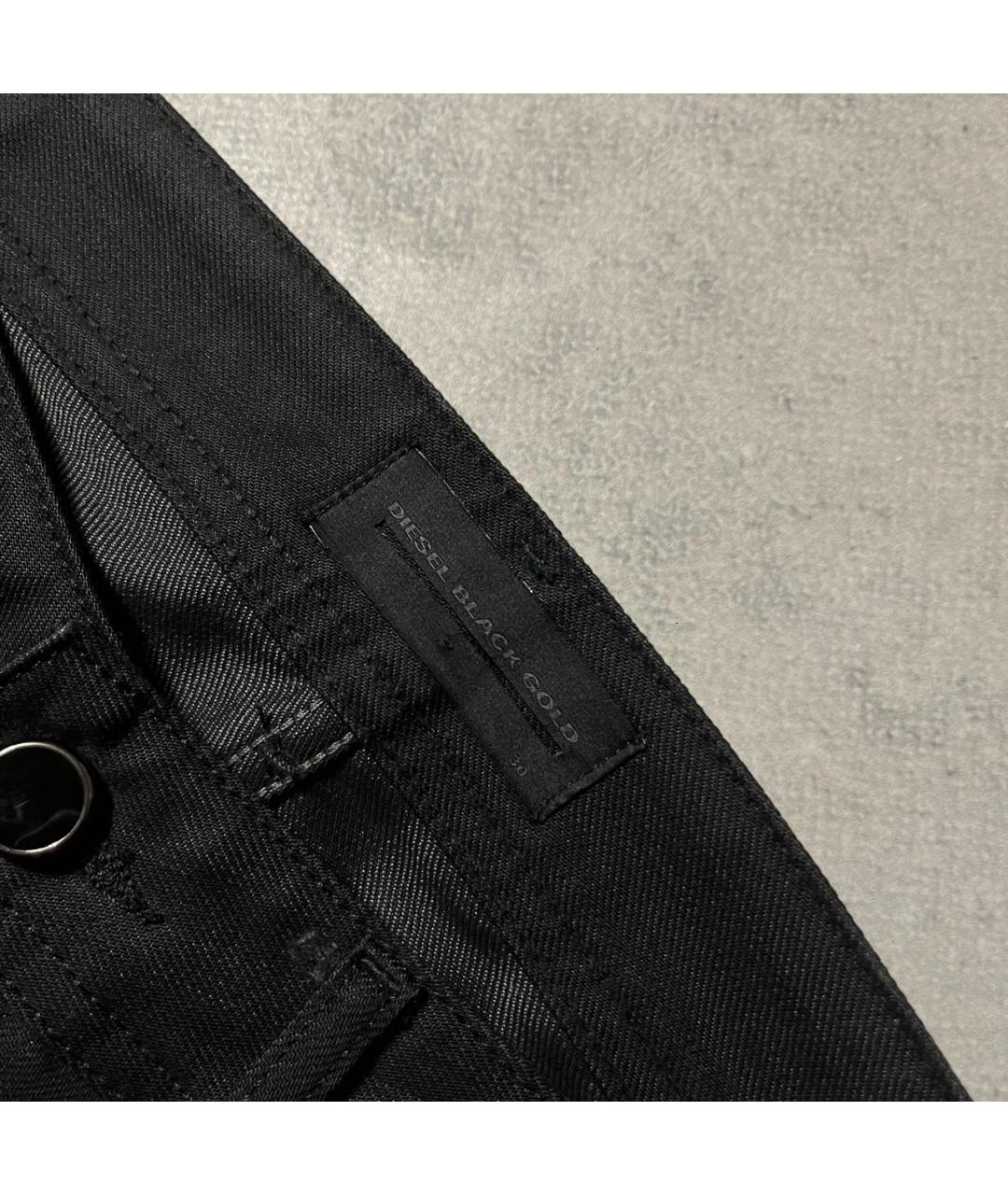 DIESEL BLACK GOLD Черные хлопко-полиэстеровые прямые джинсы, фото 6