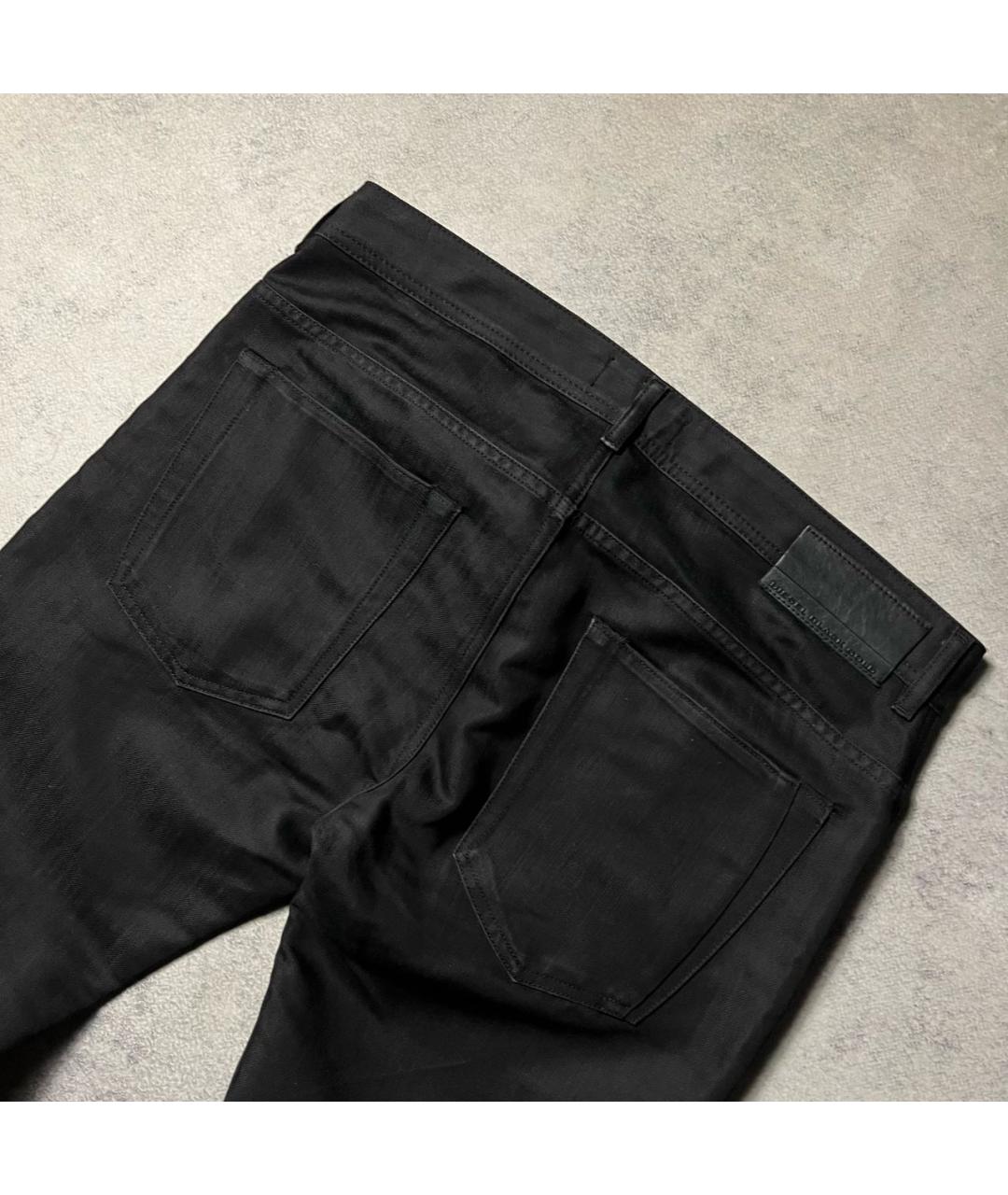 DIESEL BLACK GOLD Черные хлопко-полиэстеровые прямые джинсы, фото 4