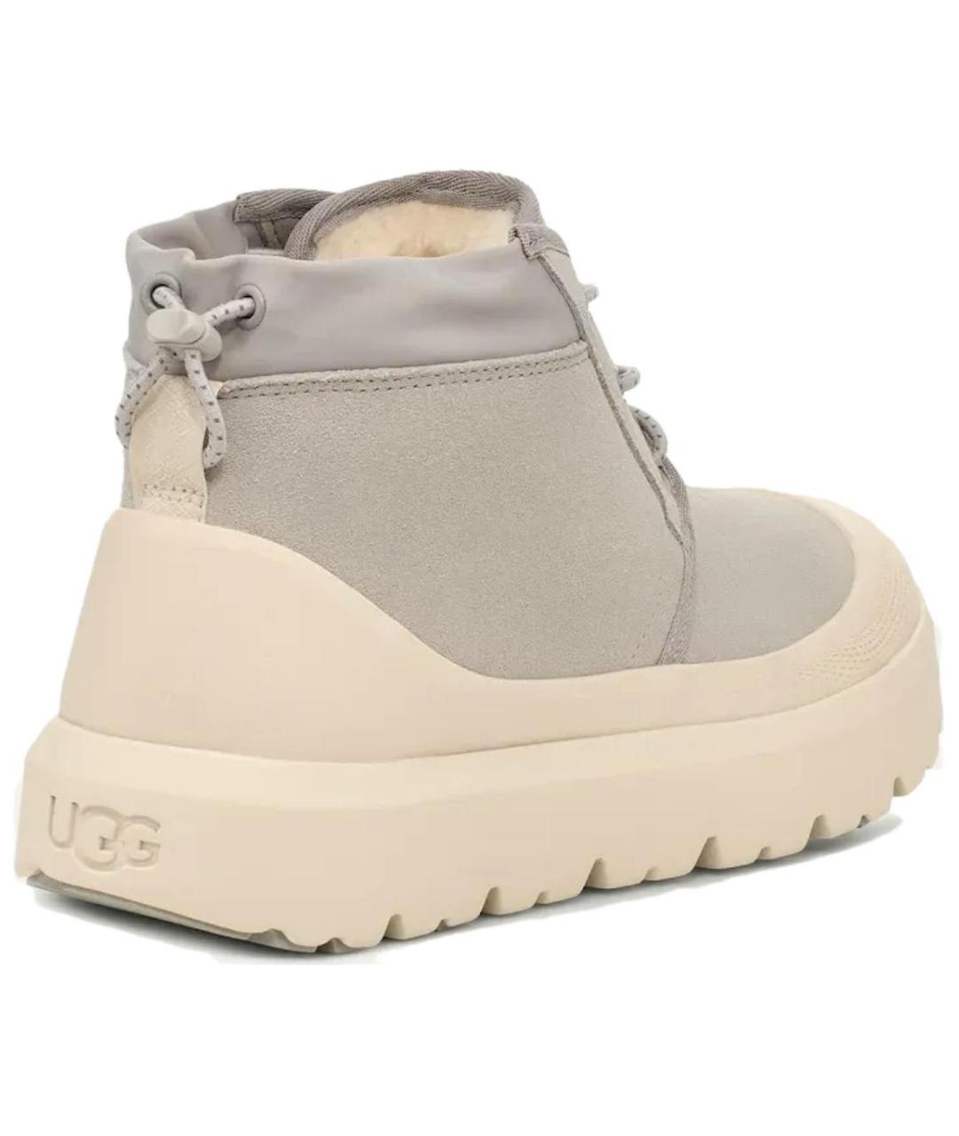 UGG AUSTRALIA Серые нубуковые низкие ботинки, фото 3